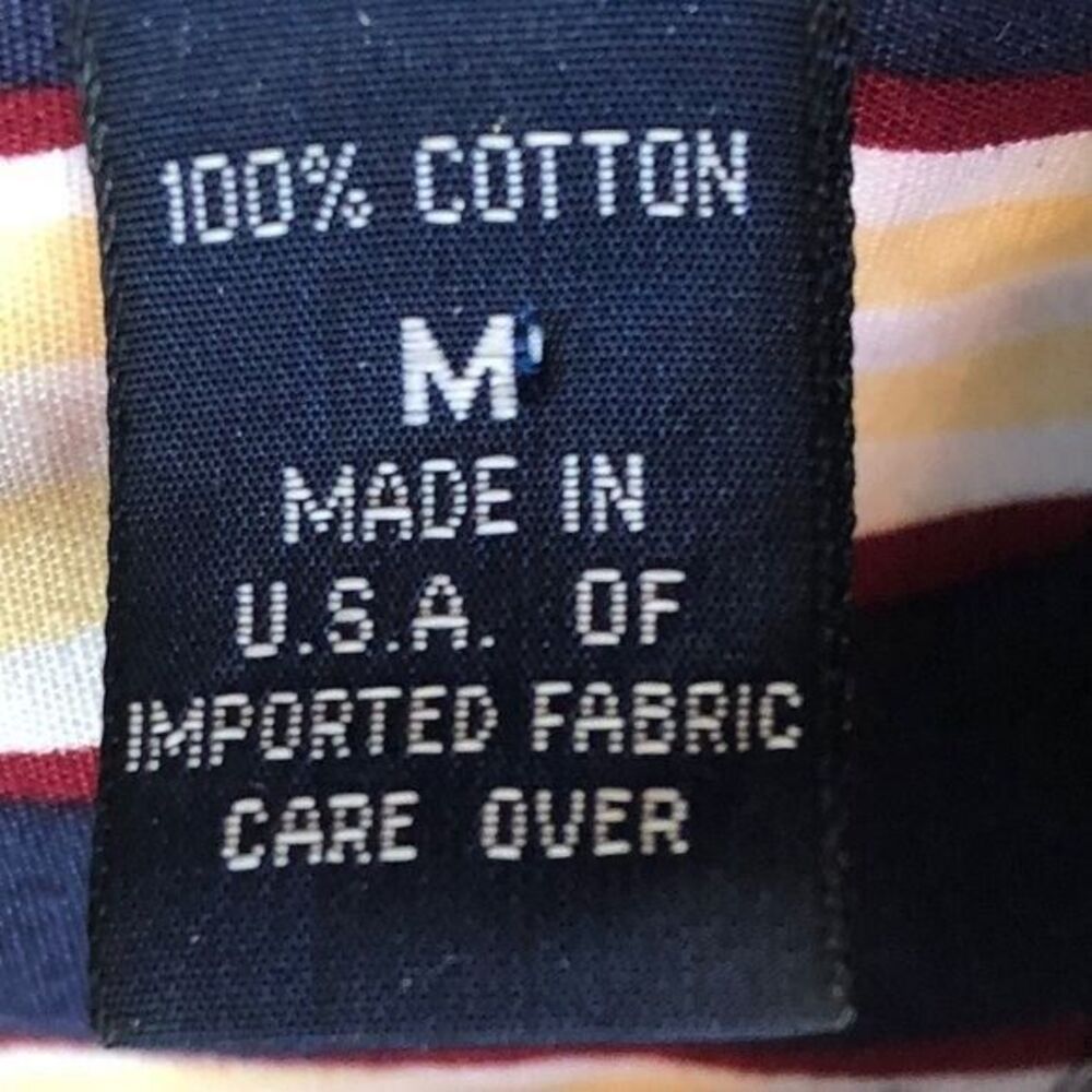 Salty Dog Gant Men's Medium Navy Yellow‎ Striped Nautical Sailing Short Sleeve - Picture 12 of 16